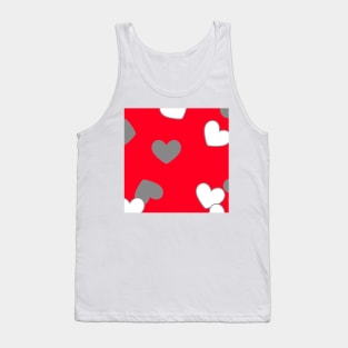 red heart black white background design Tank Top